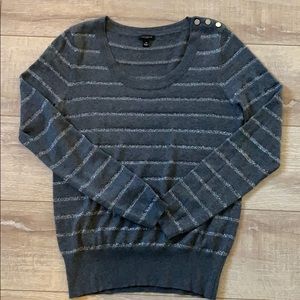 💎Ann Taylor Women Gray Sparkle Sweater Sz M
